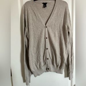 Men’s H&M Button Down V neck Cardigan - Beige/ Tan